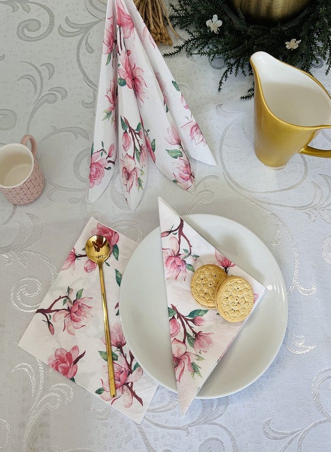 Importer AM Pink Magnolia Flowers Paper Napkins Tissue for Decoupage Luncheon Disposable -13" x 13" (Unfolded) Magnolia Springs - Image 5